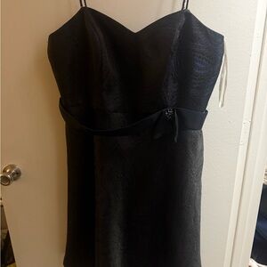 David's Bridal Black Strapless Dress with Bow Detail